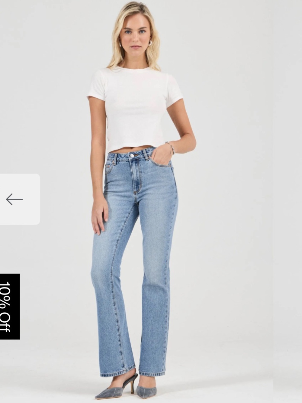 ROLLA'S Dusters Bootcut High Rise Straight Leg Jeans in Light Blue Denim
